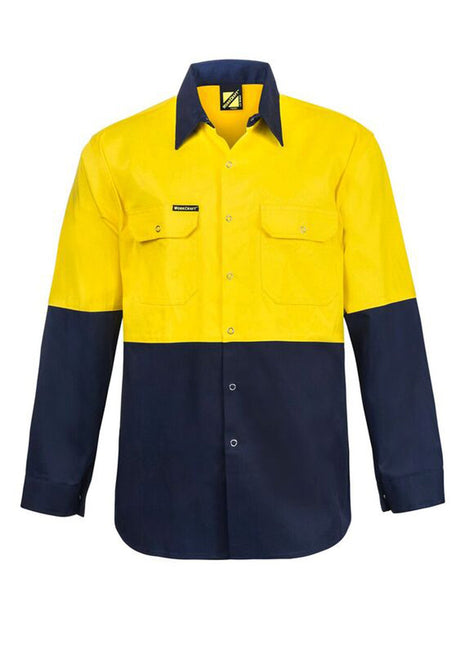 Hi Vis Long Sleeve Cotton Drill Shirt with Press Studs (NC-WS3032)