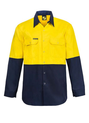 Hi Vis Long Sleeve Cotton Drill Shirt with Press Studs (NC-WS3032)