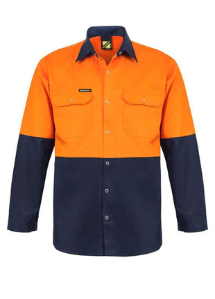 Hi Vis Long Sleeve Cotton Drill Shirt with Press Studs (NC-WS3032)