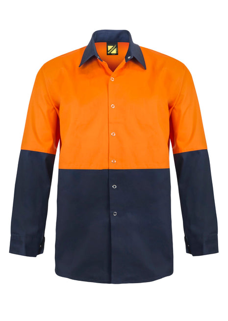 Hi Vis Long Sleeve Food Industry Cotton Drill Shirt with Press Studs and Spare Pockets (NC-WS3035)