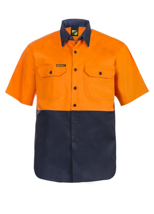 Mens Hi Vis Short Sleeve Cotton Drill Shirt (NC-WS3023)