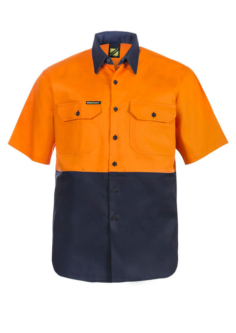 Mens Hi Vis Short Sleeve Cotton Drill Shirt (NC-WS3023)