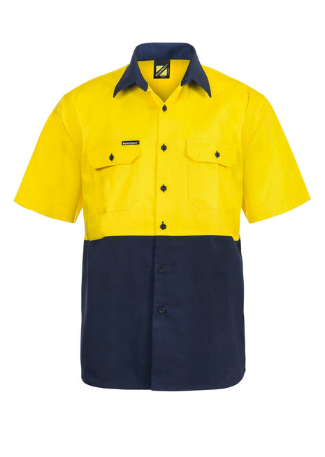 Mens Hi Vis Short Sleeve Cotton Drill Shirt (NC-WS3023)