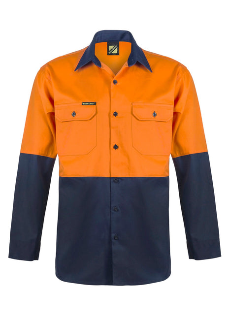 Mens Hi Vis Long Sleeve Cotton Drill Shirt (NC-WS3022)
