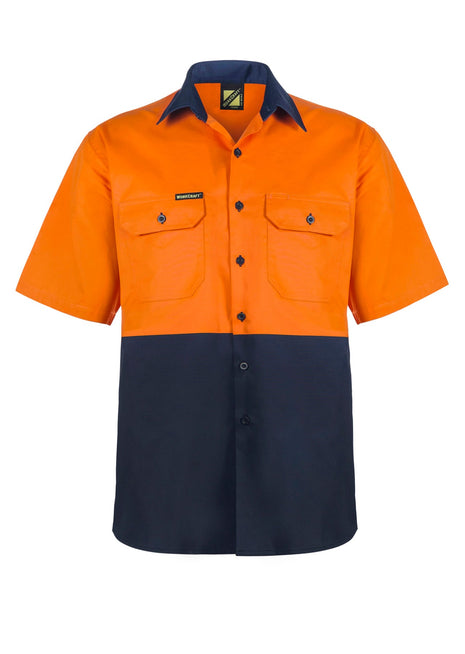 Hi Vis Lightweight Short Sleeve Vented Cotton Drill Shirt (NC-WS4248)
