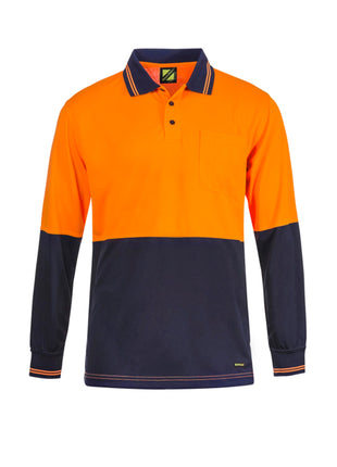 Hi Vis Long Sleeve Cotton Back Polo Shirt with Pocket (NC-WSP402)
