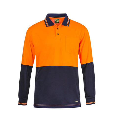 Hi Vis Long Sleeve Cotton Back Polo Shirt with Pocket (NC-WSP402)