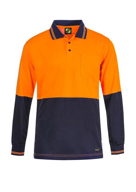 Hi Vis Long Sleeve Micromesh Polo Shirt with Pocket (NC-WSP202)