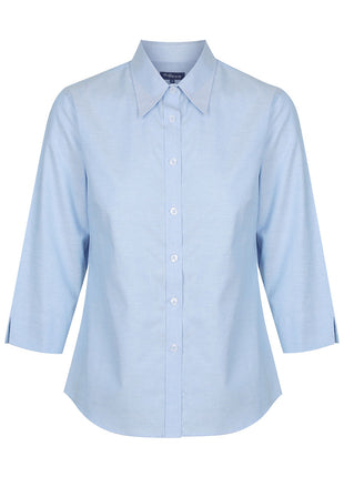 Womens Oxford Weave 3/4 Sleeve Shirt (GW-1025WL)