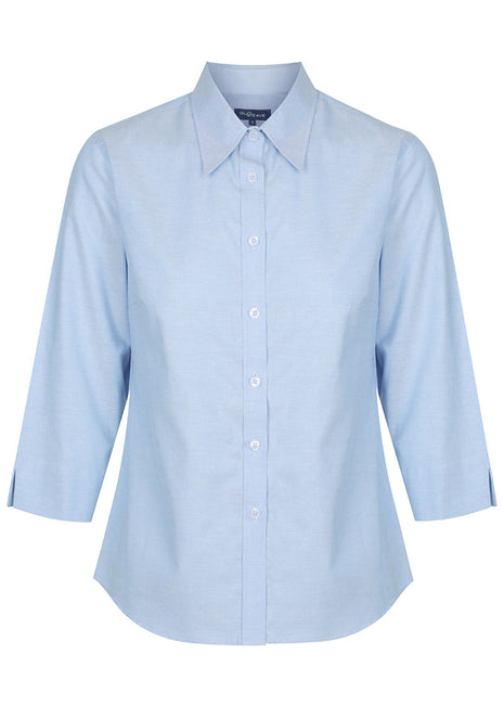 Womens Oxford Weave 3/4 Sleeve Shirt (GW-1025WL)