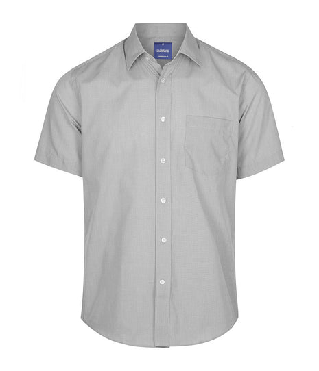 Windsor Mens Puppy Tooth Short Sleeve Shirt (GW-1267S)