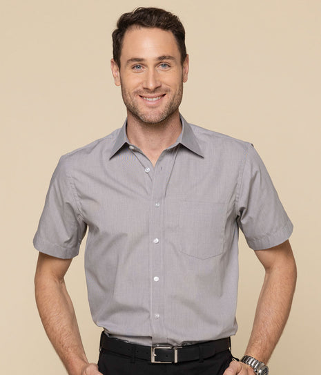 Windsor Mens Puppy Tooth Short Sleeve Shirt (GW-1267S)