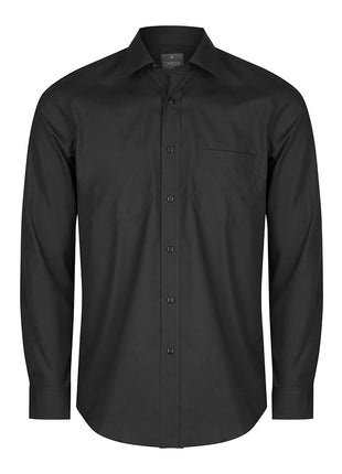 Nicholson Mens Premium Poplin Long Sleeve Shirt (Contemporary Fit) (GW-1272L)