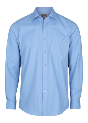 Nicholson Mens Premium Poplin Long Sleeve Shirt (Contemporary Fit) (GW-1272L)