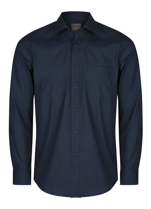 Nicholson Mens Premium Poplin Long Sleeve Shirt (Contemporary Fit) (GW-1272L)