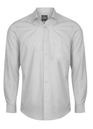 Nicholson Mens Premium Poplin Long Sleeve Shirt (Contemporary Fit) (GW-1272L)