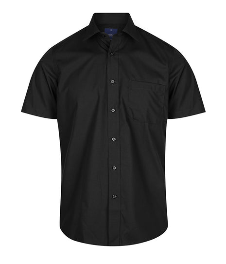 Nicholson Mens Premium Poplin Short Sleeve Shirt (GW-1272S)