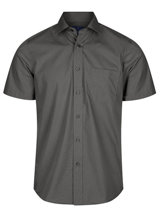 Nicholson Mens Premium Poplin Short Sleeve Shirt (GW-1272S)