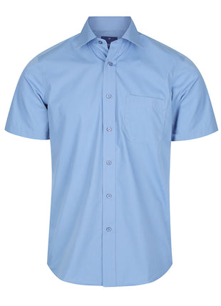 Nicholson Mens Premium Poplin Short Sleeve Shirt (GW-1272S)