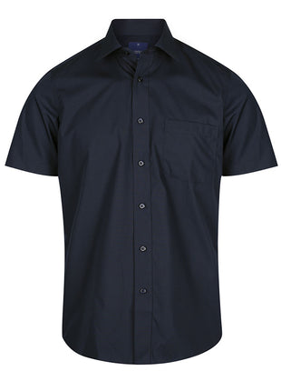 Nicholson Mens Premium Poplin Short Sleeve Shirt (GW-1272S)