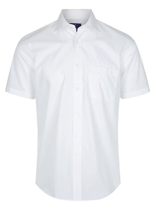 Nicholson Mens Premium Poplin Short Sleeve Shirt (GW-1272S)