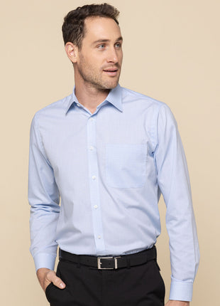 Bell Mens Textured Mini Check Long Sleeve Shirt (GW-1295L)