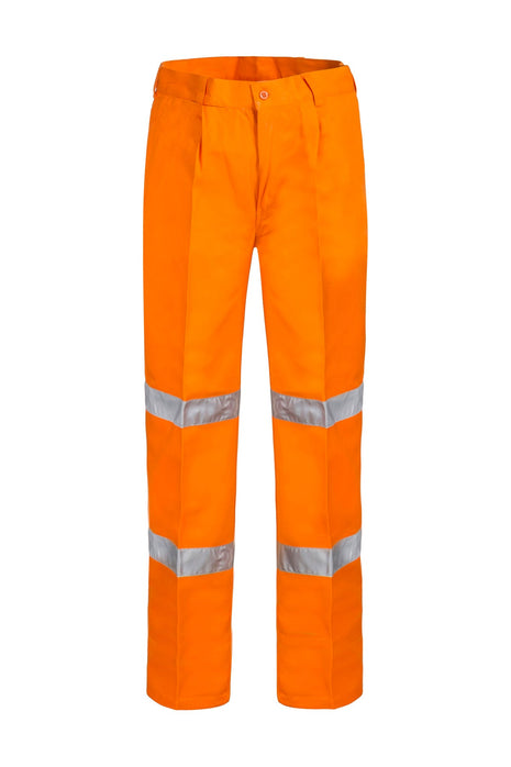 Mens Single Pleat Cotton Drill Trouser with Reflective Tape (NC-WP4006)