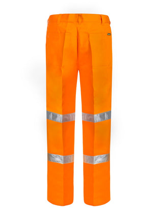 Mens Single Pleat Cotton Drill Trouser with Reflective Tape (NC-WP4006)