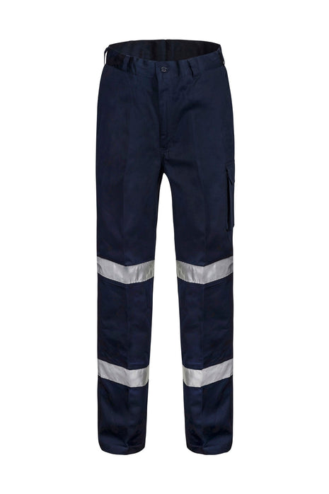 Mens Mid-Weight Cargo Cotton Drill Trouser Long with Reflective Tape (NC-WP3065L)