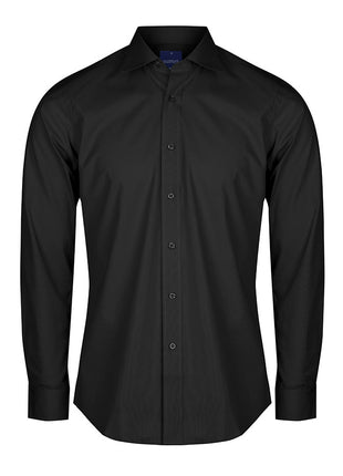 Nicholson Mens Premium Poplin Long Sleeve Shirt (Slim Fit) (GW-1520L)