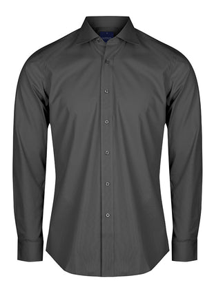 Nicholson Mens Premium Poplin Long Sleeve Shirt (Slim Fit) (GW-1520L)