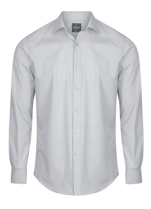 Nicholson Mens Premium Poplin Long Sleeve Shirt (Slim Fit) (GW-1520L)