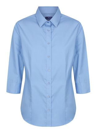 Nicholson Womens Premium Poplin 3/4 Sleeve Shirt (GW-1520WZ)