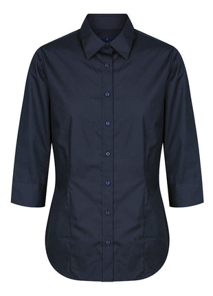 Nicholson Womens Premium Poplin 3/4 Sleeve Shirt (GW-1520WZ)