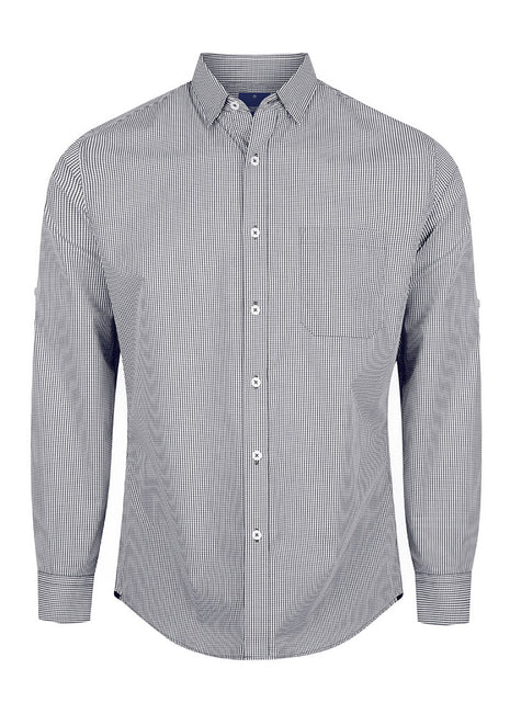 Westgarth Mens Gingham Long Sleeve Casual Slim Fit Shirt (GW-1637HL)