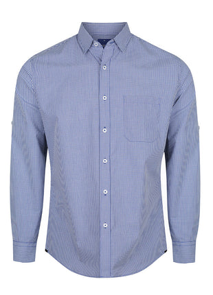 Westgarth Mens Gingham Long Sleeve Casual Slim Fit Shirt (GW-1637HL)