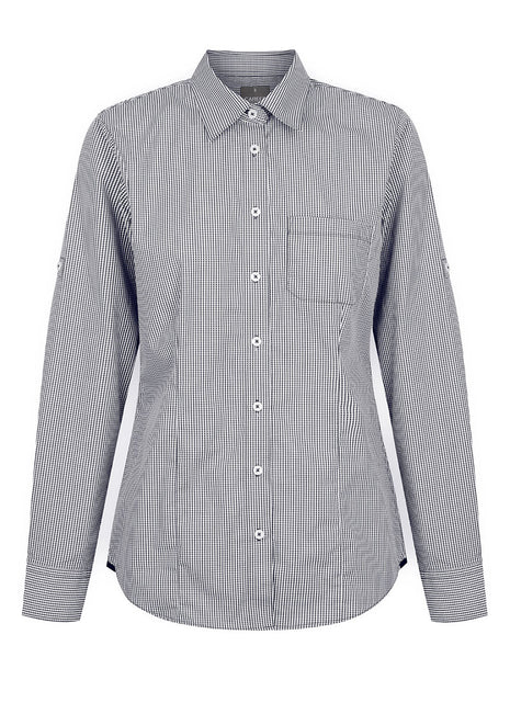 Westgarth Womens Gingham Long Sleeve Casual Slim Fit Shirt (GW-1637WHL)