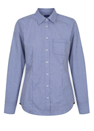 Westgarth Womens Gingham Long Sleeve Casual Slim Fit Shirt (GW-1637WHL)