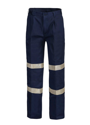 Mens Single Pleat Cotton Drill Trouser with Reflective Tape (NC-WP3045)