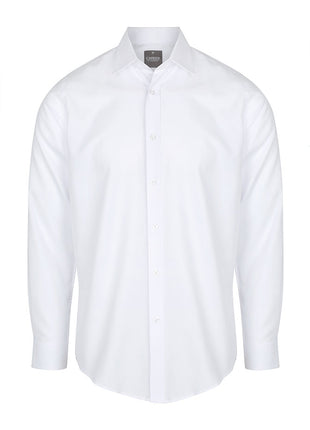 Ultimate Mens White Long Sleeve Shirt (Contemporary Fit) (GW-1708L)