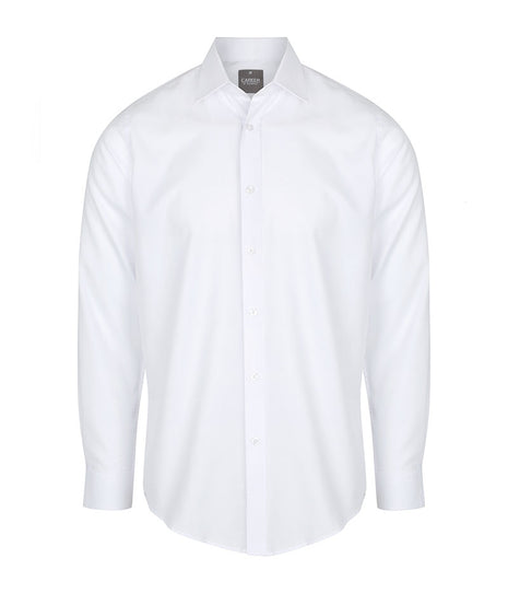 Ultimate Mens White Long Sleeve Shirt (Contemporary Fit) (GW-1708L)