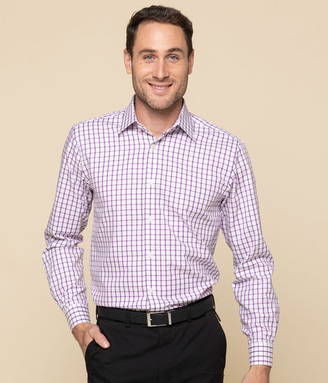 Bourke Mens Oxford Check Long Sleeve Shirt (GW-1712L)