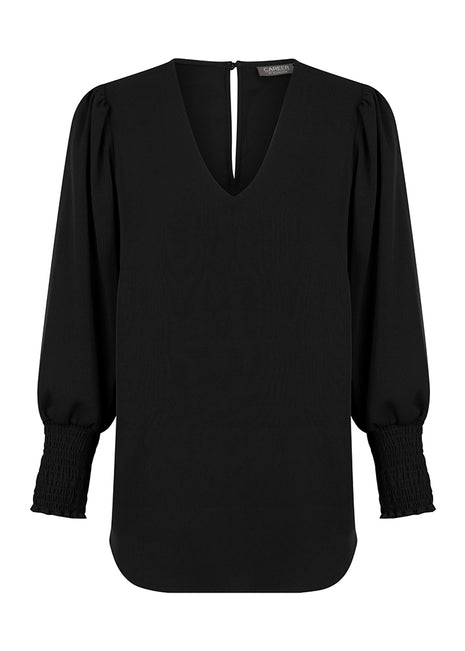 Cleo Womens Shirred Cuff V Neck (GW-1803WZ)