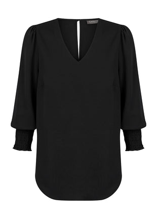 Cleo Womens Shirred Cuff V Neck (GW-1803WZ)