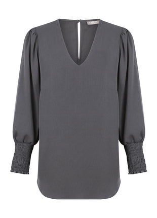 Cleo Womens Shirred Cuff V Neck (GW-1803WZ)