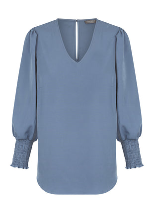 Cleo Womens Shirred Cuff V Neck (GW-1803WZ)