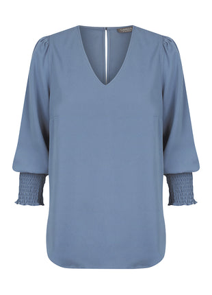Cleo Womens Shirred Cuff V Neck (GW-1803WZ)