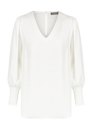 Cleo Womens Shirred Cuff V Neck (GW-1803WZ)