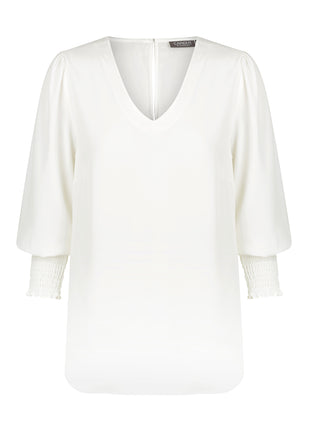 Cleo Womens Shirred Cuff V Neck (GW-1803WZ)