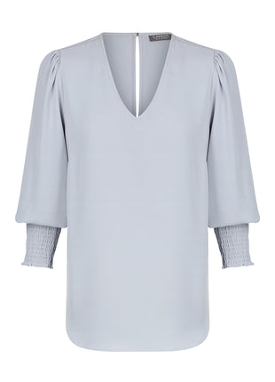 Cleo Womens Shirred Cuff V Neck (GW-1803WZ)